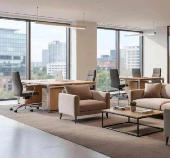 Elegant commercial office interior available for lease