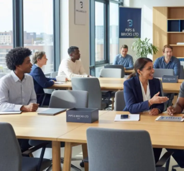 PIPS & BRICKS LTD colleagues collaborating in a modern office space