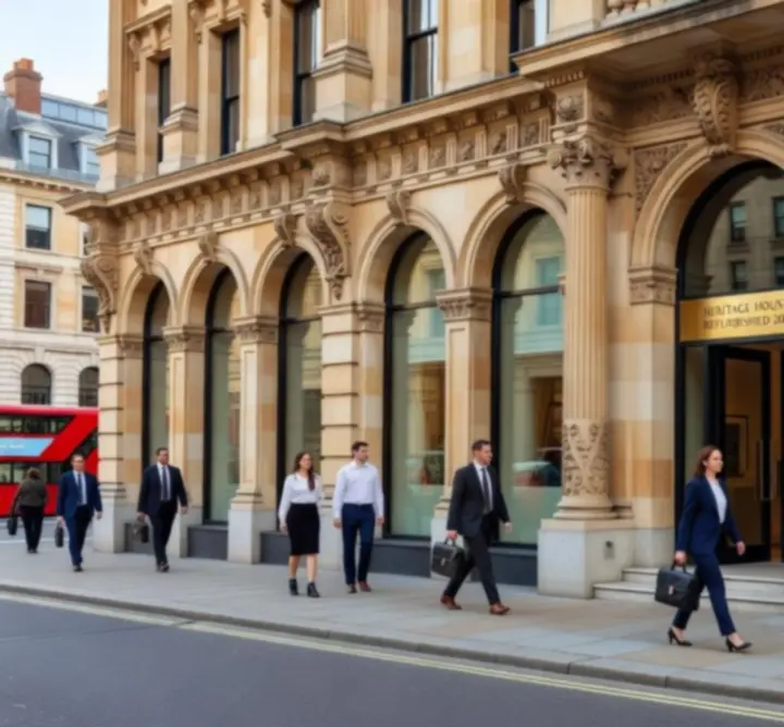 Refurbished heritage-listed office building in Central London