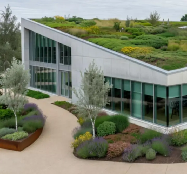 Contemporary sustainable building representing ESG-focused property investment